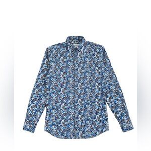 John Henric Sweden Blue Floral Button Down Shirt size Men's  15/38